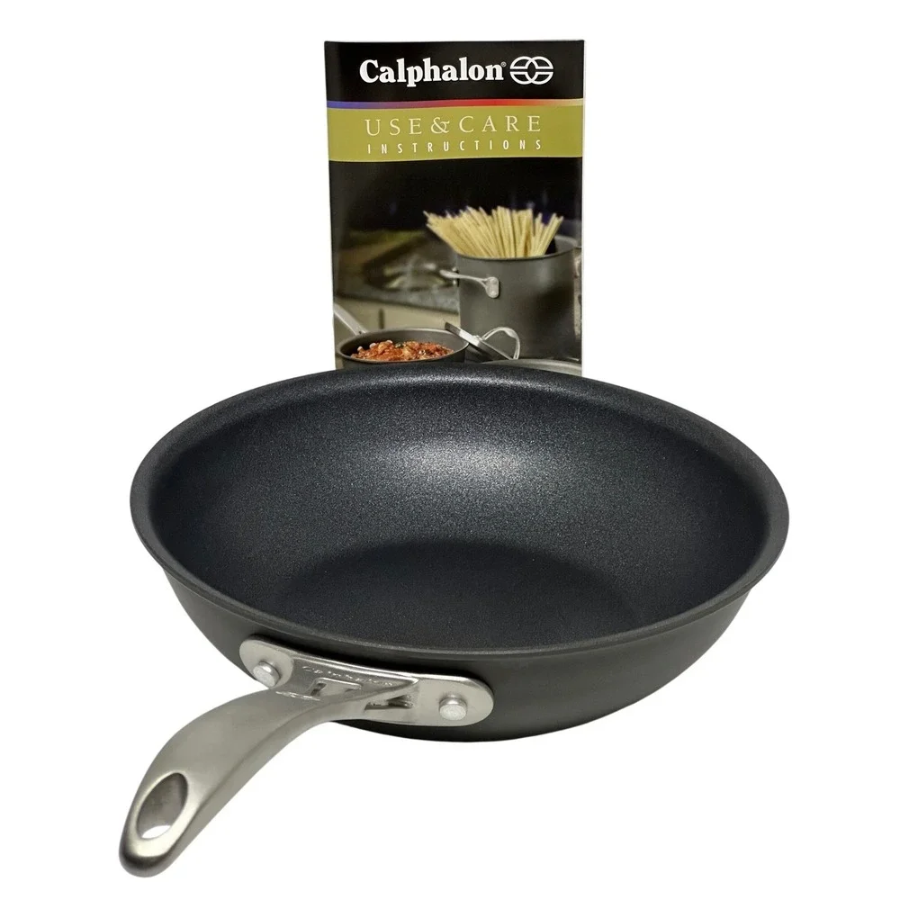 Calphalon One Nonstick 9 Inch Open Skillet Pan Gray Hard Anodized 1609 2 QT